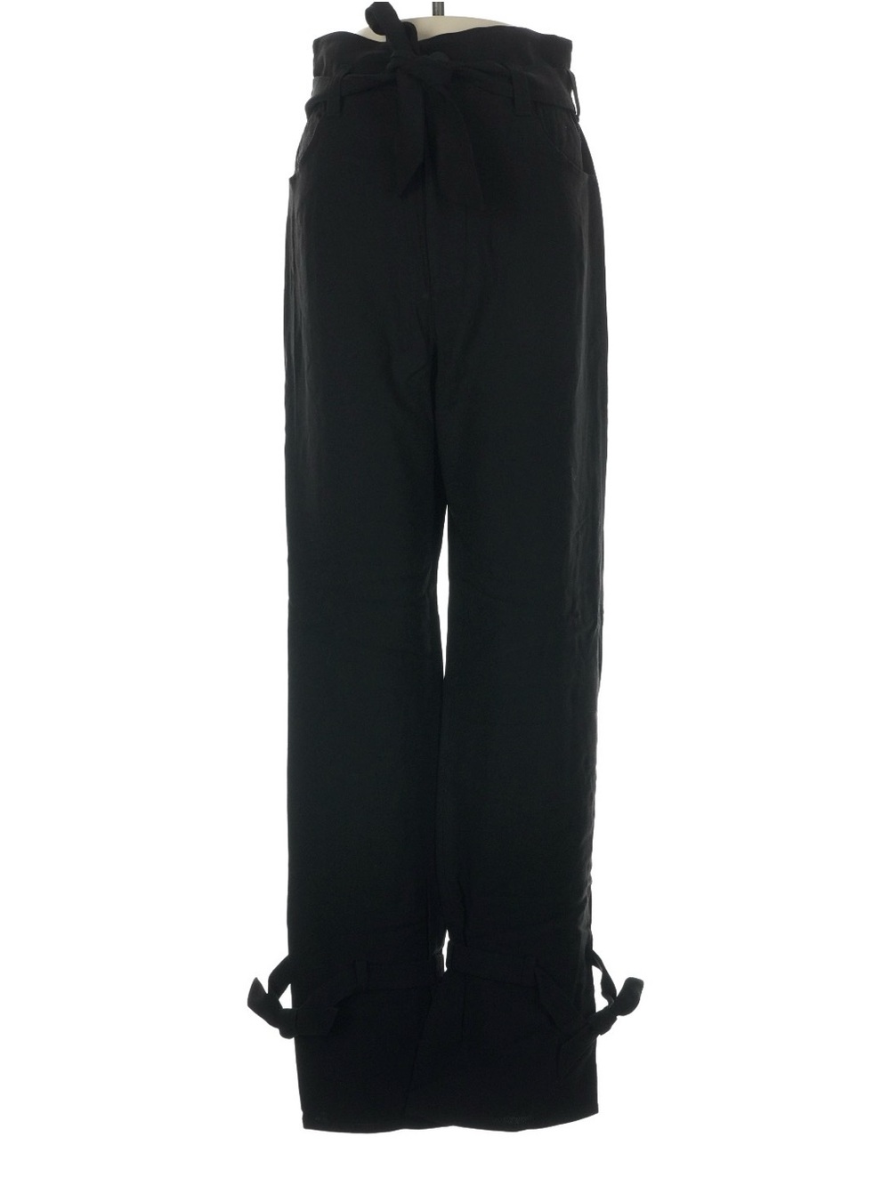 & Other Stories Black High-Rise Wide-Leg Tie-Waist Pants